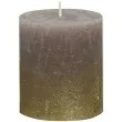 swieca pienkowa rustic ombre taupe zloto bolsius 80 68 mm