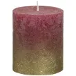 swieca pienkowa rustic ombre zloto bordowa bolsius 80 68 mm