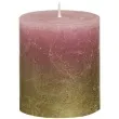 swieca pienkowa rustic ombre zloto rozowa bolsius 80 68 mm