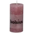 swieca pienkowa rustic rozowa blada bolsius 100 50 mm