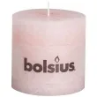 swieca pienkowa rustic rozowy pastel bolsius 100 100 mm