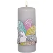 swieca pienkowa wielkanoc kolorowe pisanki szara adpal 150 58 mm