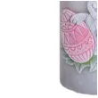 swieca pienkowa wielkanoc z zajaczkiem szaro rozowa bartek candles 130 mm
