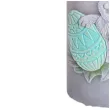 swieca pienkowa wielkanoc z zajaczkiem szaro zielona bartek candles 130 mm
