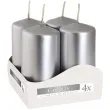 swieca pienkowa wotywna metallic srebrna bispol 80 38 mm 4 szt