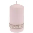 swieca pienkowa z perelkami jasny roz 140 mm ravi