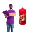 swieca pienkowa zapachowa scented cynamon i jablko czerwona bartek candles 60 120 mm