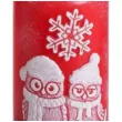 swieca pienkowa zimowe sowy czerwona bartek candles 50 100 mm