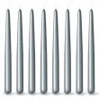swieca stozkowa classic metalic srebrna paw 24 cm 8 szt