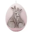 swieca wielkanoc jajko z zajaczkami rozowa bartek candles 100 mm