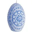 swieca wielkanoc pisanka azurowe serca niebieska bartek candles 75 mm