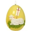 swieca wielkanocne jajko z barankiem zolta adpal 9cm