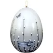 swieca wielkanocne jajko z baziami szara adpal 14cm