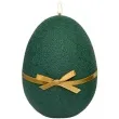 swieca wielkanocne jajko z kokardka zielona adpal 14cm