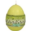 swieca wielkanocne jajko z koronka zielona adpal 14cm