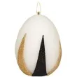 swieca wielkanocne jajko z pasami zloto czarnymi biala adpal 9cm