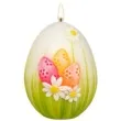 swieca wielkanocne jajko z pisankami bialo zielona adpal 90 70 mm