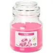 swieca zapachowa w szkle sloiczek roza bispol 28 h 10 cm