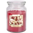 swieca zapachowa w szkle sloik xl malinowa chmurka bispol 100 h 14 cm