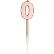 swieczka cyferka 0 rozowe zloto folat