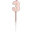 swieczka cyferka 3 rozowe zloto folat
