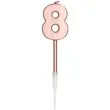 swieczka cyferka 8 rozowe zloto folat