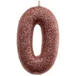 swieczka cyfra 0 glitter dekora rozowe zloto 15 cm