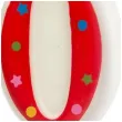swieczka cyfra 0 w gwiazdki partypal czerwona 8 cm