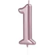 swieczka cyfra 1 partypal rozowe zloto 10 cm