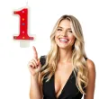swieczka cyfra 1 w gwiazdki partypal czerwona 8 cm