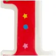 swieczka cyfra 1 w gwiazdki partypal czerwona 8 cm