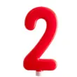 swieczka cyfra 2 giant dekora czerwona 15 cm