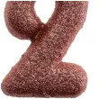 swieczka cyfra 2 glitter dekora rozowe zloto 15 cm