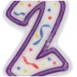 swieczka cyfra 2 imprezka ravi bialo fioletowa 7 5 cm