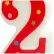 swieczka cyfra 2 w gwiazdki partypal czerwona 8 cm