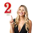 swieczka cyfra 2 w gwiazdki partypal czerwona 8 cm