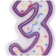 swieczka cyfra 3 imprezka ravi bialo fioletowa 7 5 cm