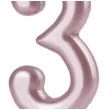 swieczka cyfra 3 partypal rozowe zloto 10 cm