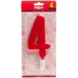 swieczka cyfra 4 giant dekora czerwona 15 cm