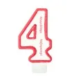 swieczka cyfra 4 wszystkiego najlepszego partypal czerwona 8 cm