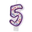 swieczka cyfra 5 imprezka ravi bialo fioletowa 7 5 cm
