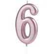 swieczka cyfra 6 partypal rozowe zloto 10 cm