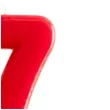 swieczka cyfra 7 giant dekora czerwona 15 cm