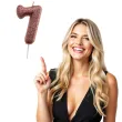 swieczka cyfra 7 glitter dekora rozowe zloto 15 cm