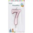 swieczka cyfra 7 partypal rozowe zloto 10 cm