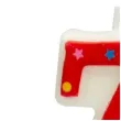 swieczka cyfra 7 w gwiazdki partypal czerwona 8 cm