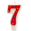 swieczka cyfra 7 w gwiazdki partypal czerwona 8 cm
