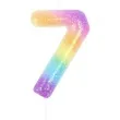 swieczka cyfra 7 z brokatem teczowa partypal 6 cm