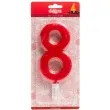 swieczka cyfra 8 giant dekora czerwona 15 cm