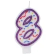 swieczka cyfra 8 imprezka ravi bialo fioletowa 7 5 cm
